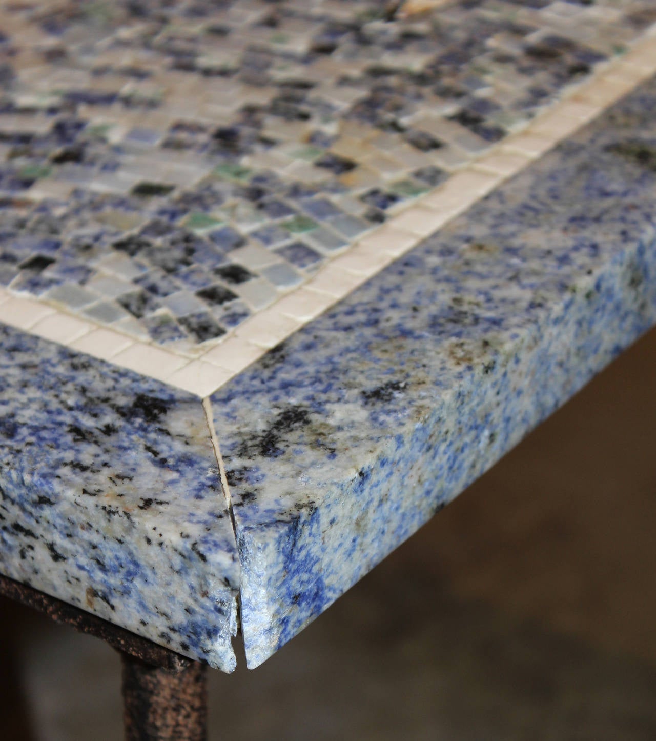 Large Lapis and Stone Mosaic Coffee Table with Ocean Motif 5