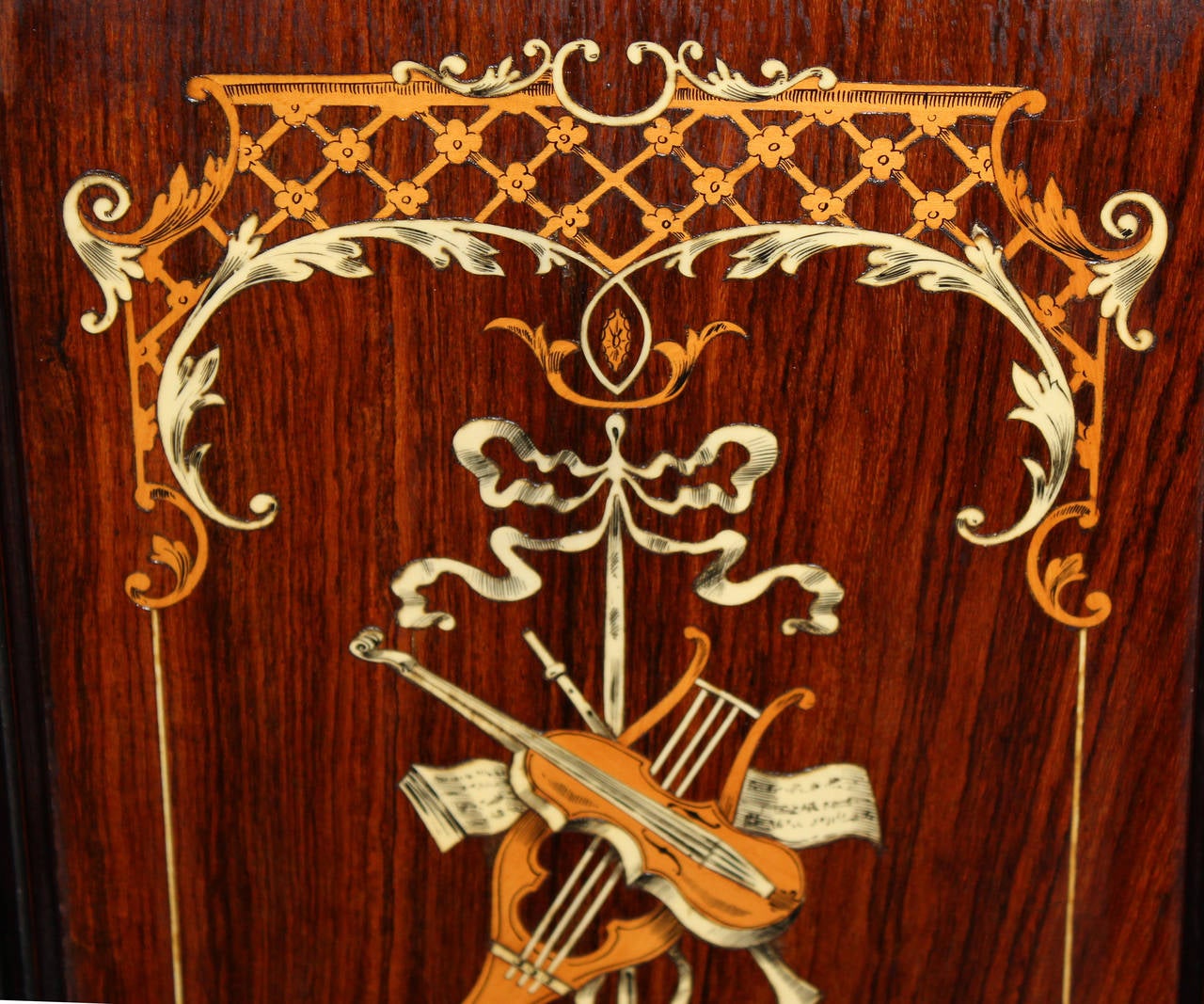 19th Century English Inlaid Rosewood Corner Cupboard with Marquetry 4