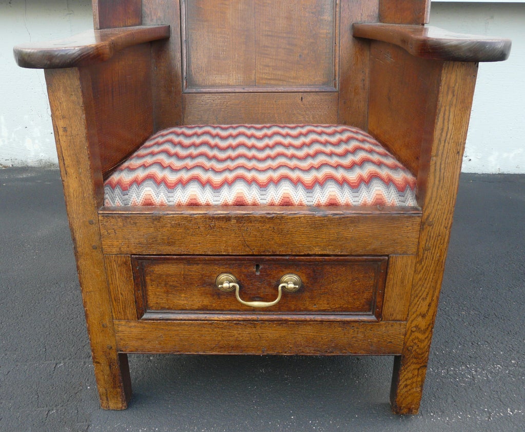 English Oak Lambing Wing Chair