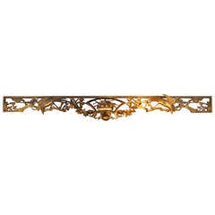 19th c Carved & Gilded Chinese Architectural Screen or Valance 1