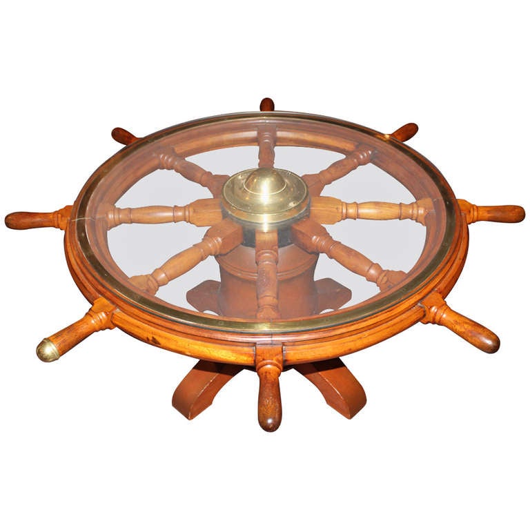 19th c Ship's Wheel Coffee Table at 1stDibs ship steering wheel