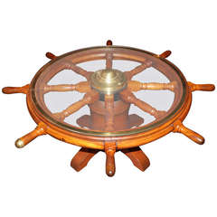 19th c Ship's Wheel Coffee Table