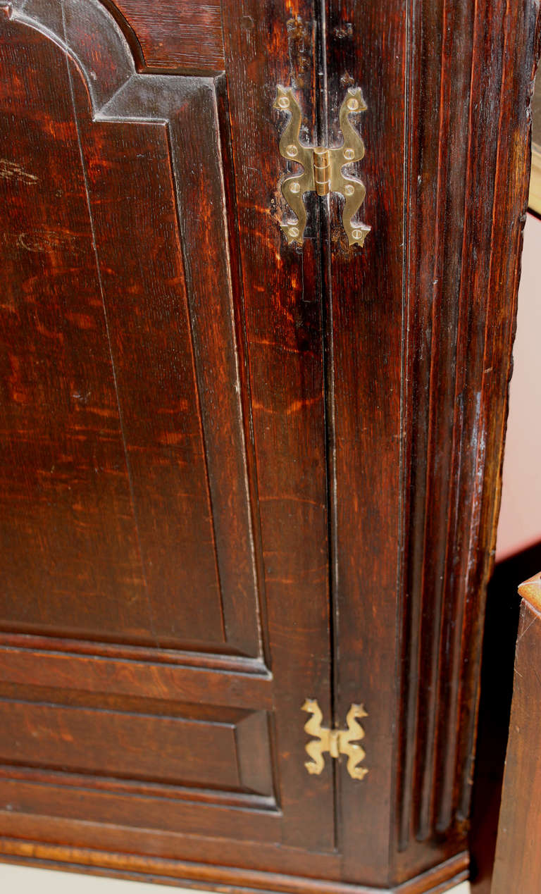19th Century 19th c English Oak Hanging Corner Cabinet