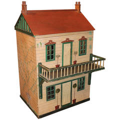 Antique Large English Wooden Doll House