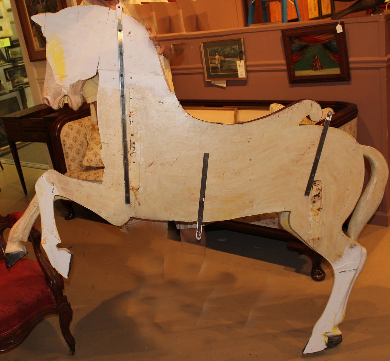 20th Century Polychrome Decorated Carousel Prancer Horse attributed to Frederick Heyn