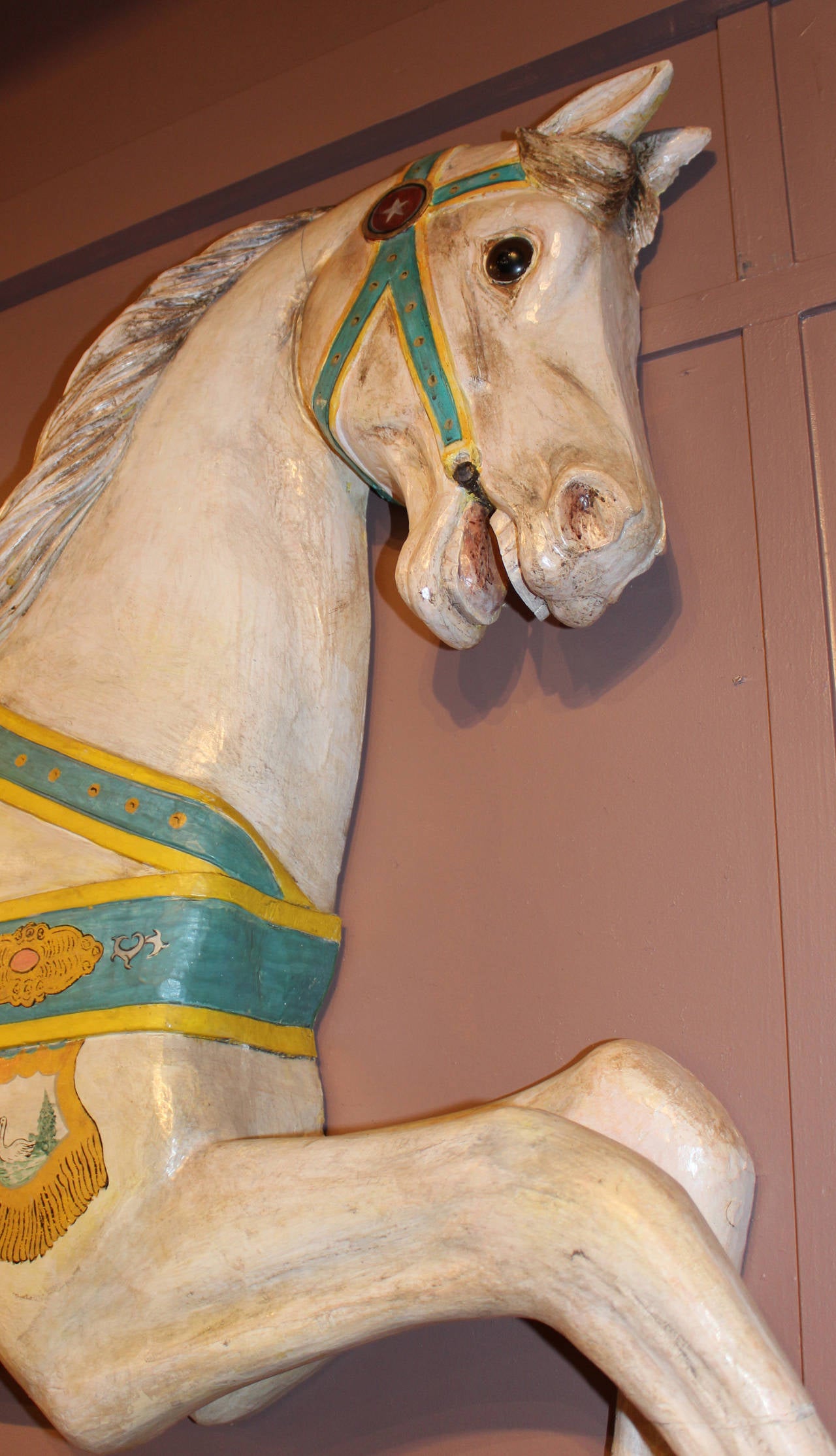 Carved Polychrome Decorated Carousel Prancer Horse attributed to Frederick Heyn
