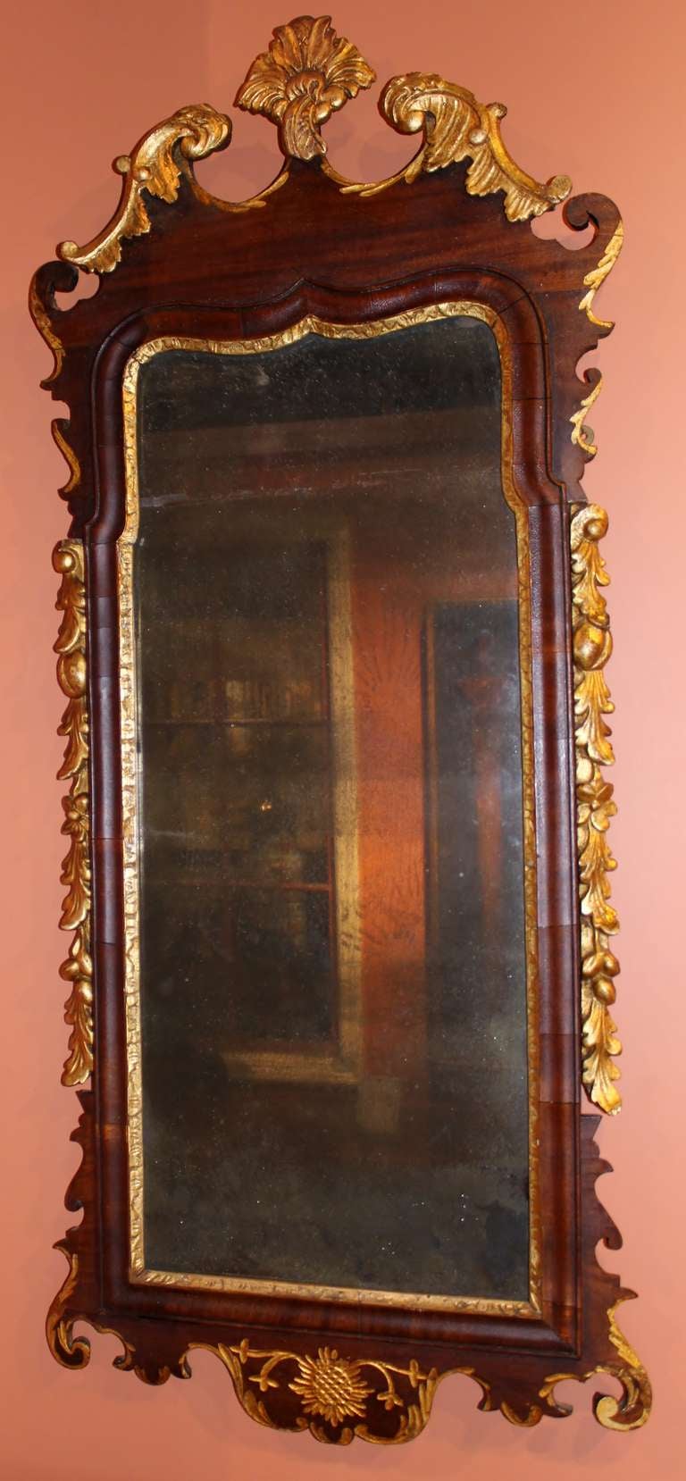 18th Century Chippendale Mahogany & Gilt Mirror