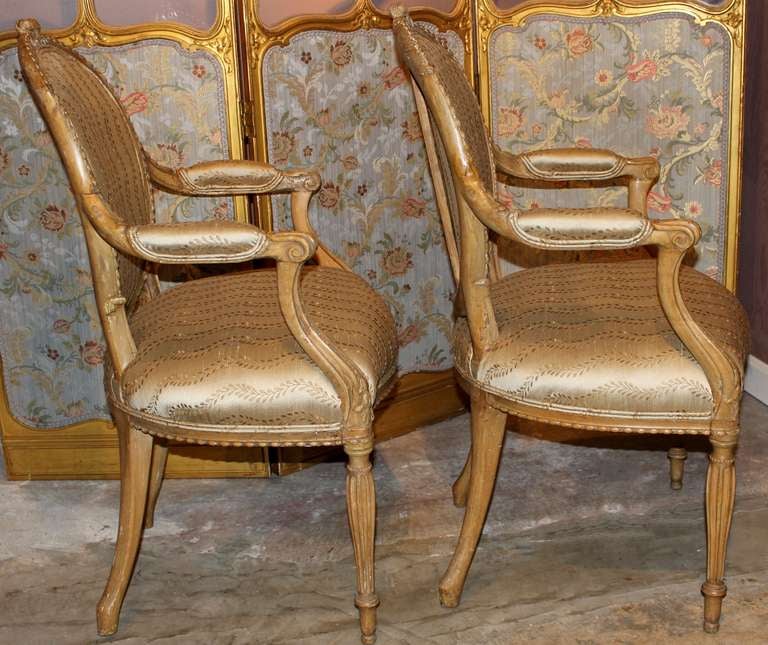 Georgian 18th c. George III Arm Chairs in French taste