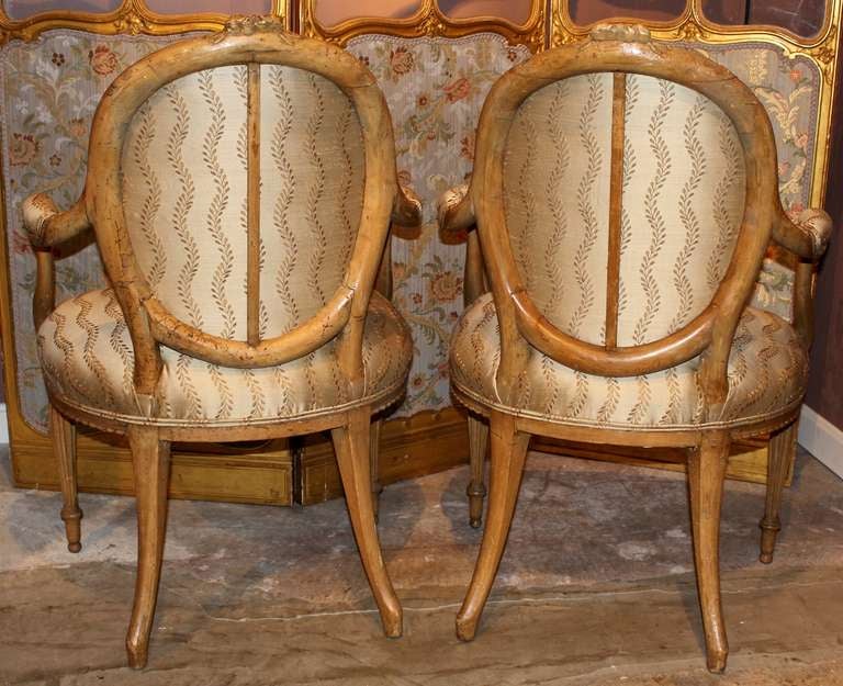 British 18th c. George III Arm Chairs in French taste