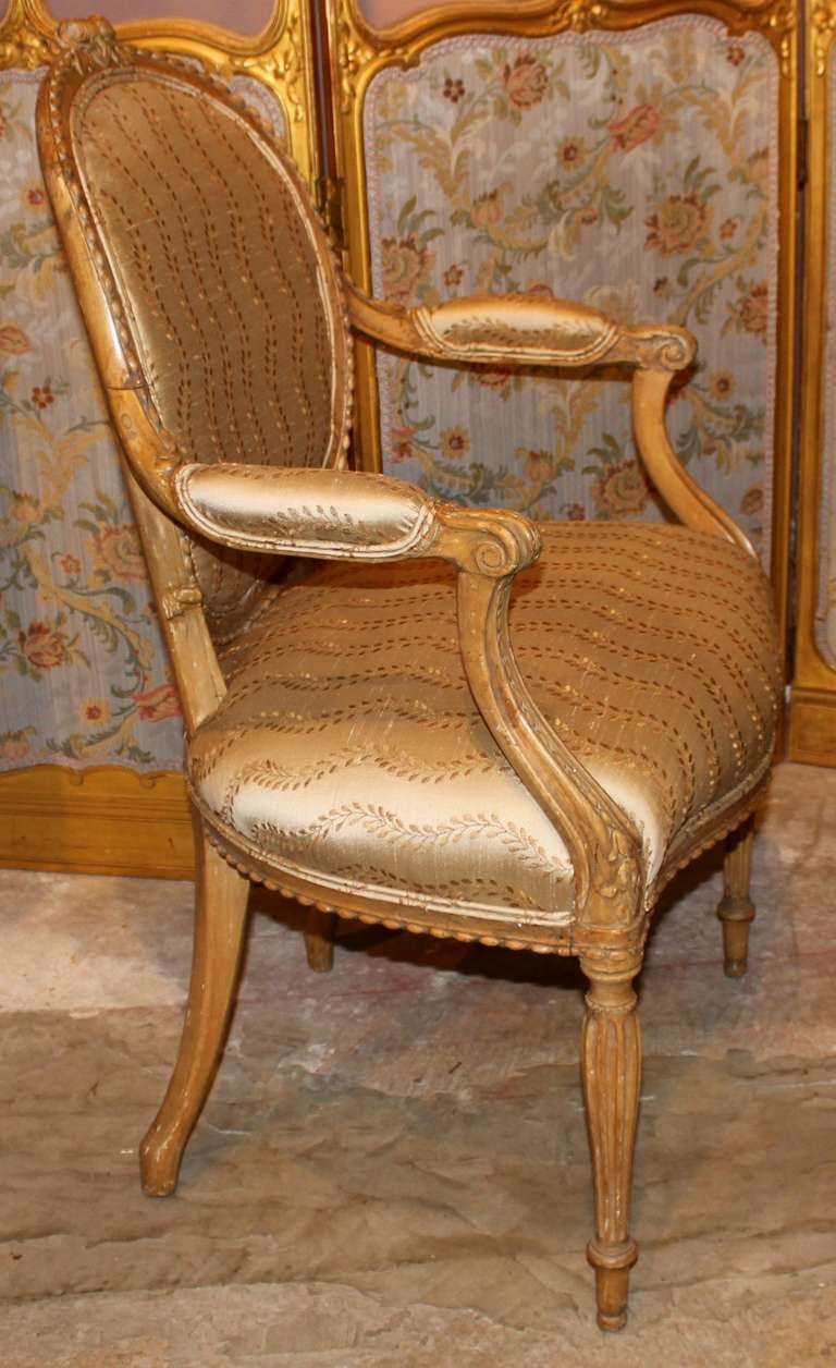 19th Century 18th c. George III Arm Chairs in French taste