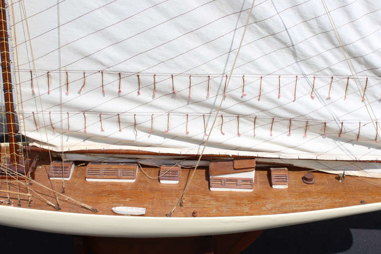 Large Mahogany Pond Boat on Custom Stand 1