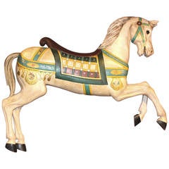 Polychrome Decorated Carousel Prancer Horse attributed to Frederick Heyn 10