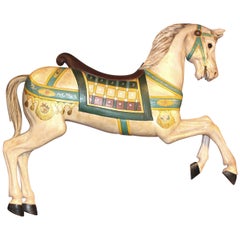 Polychrome Decorated Carousel Prancer Horse attributed to Frederick Heyn