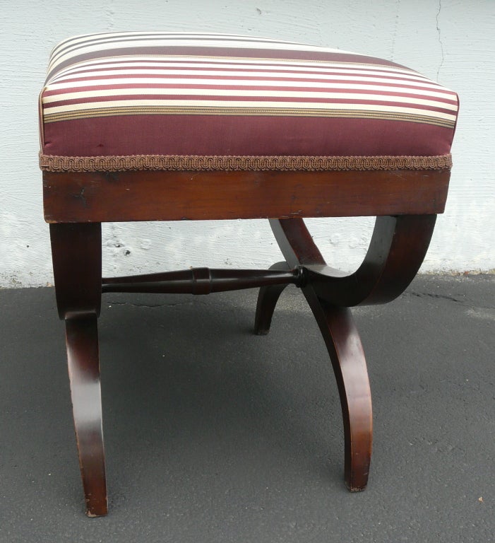 Mahogany French Neoclassical Currule-Form Stool