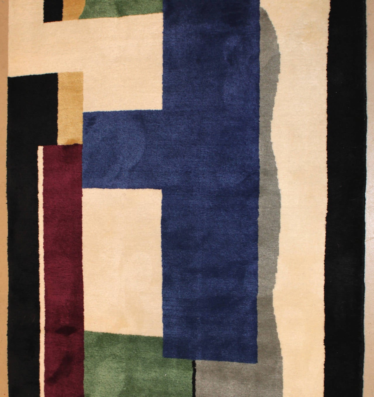 After Fernand Leger, Hand-Knotted Wool Rug or Tapestry “Blanc” In Excellent Condition In Milford, NH