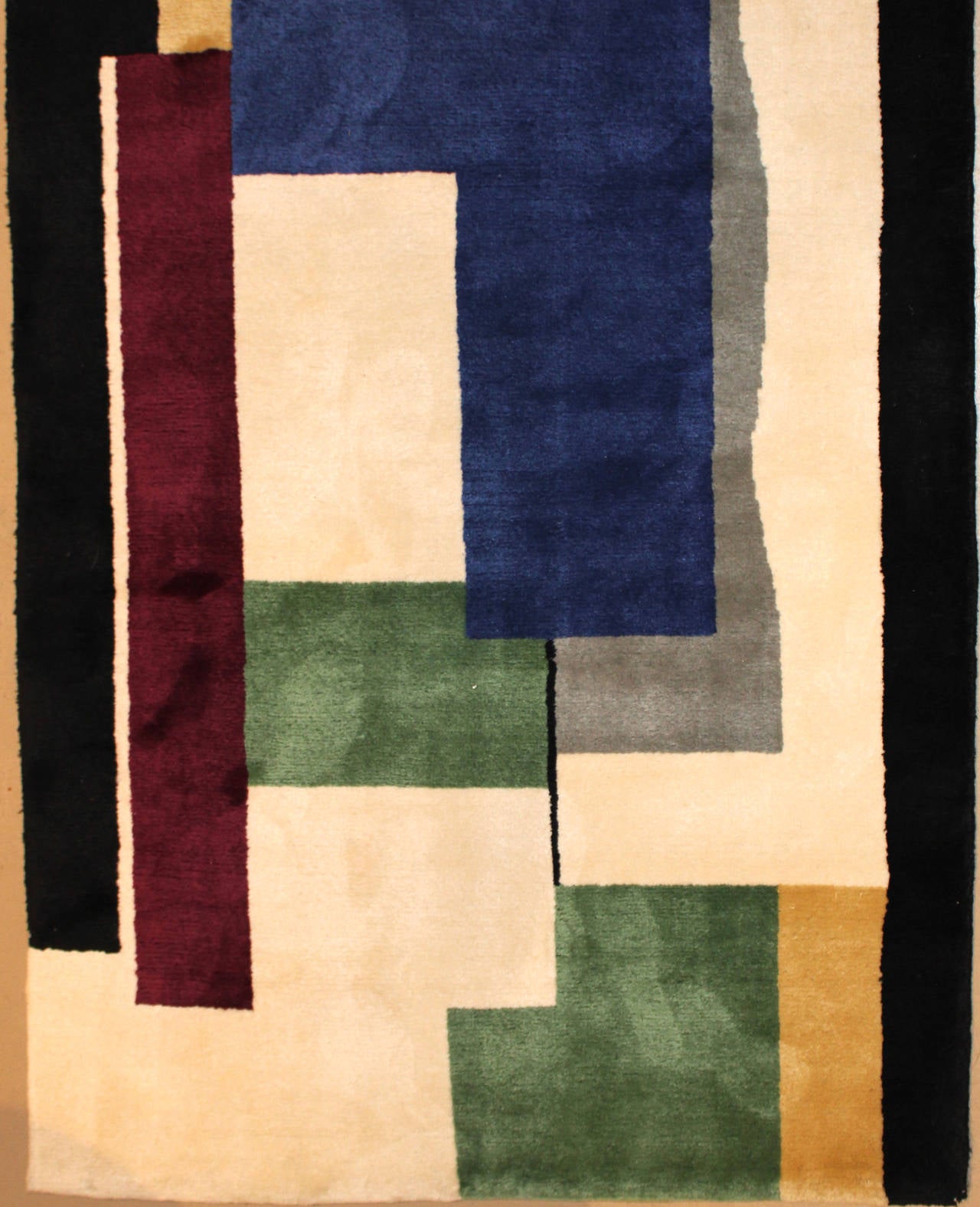 20th Century After Fernand Leger, Hand-Knotted Wool Rug or Tapestry “Blanc”