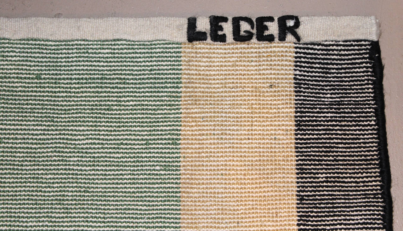 After Fernand Leger, Hand-Knotted Wool Rug or Tapestry “Blanc” 4