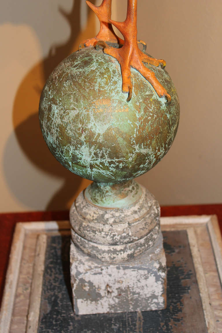 Thomas Langan Wooden and Tin Folk Art Sculpture of a Rooster 1