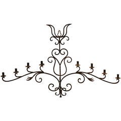 Wrought Iron Eight-Light Wall Sconce