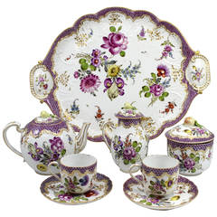 Service à thé Tête-à-Tête en porcelaine de Zurich dans le style de Meissen:: vers 1770-1790