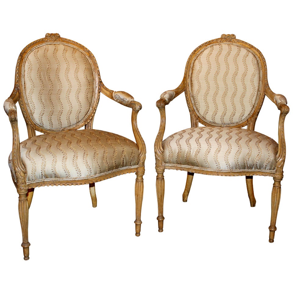 18th c. George III Arm Chairs in French taste