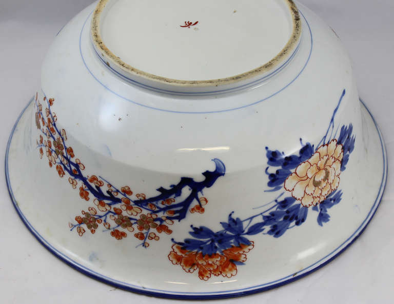 19th c Large Japanese Imari Bowl with Flared Lip 3