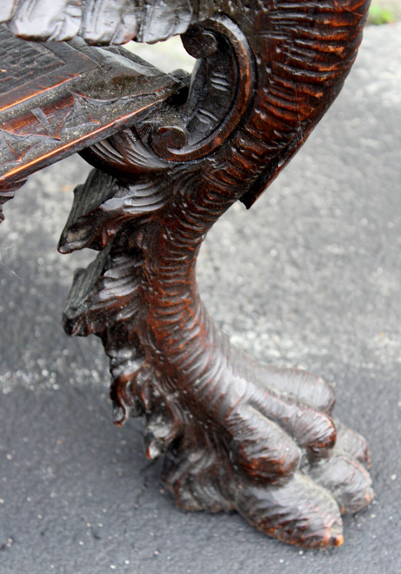 19th Century Continental Carved Tiered Pedestal Table with Dragon Supports 3