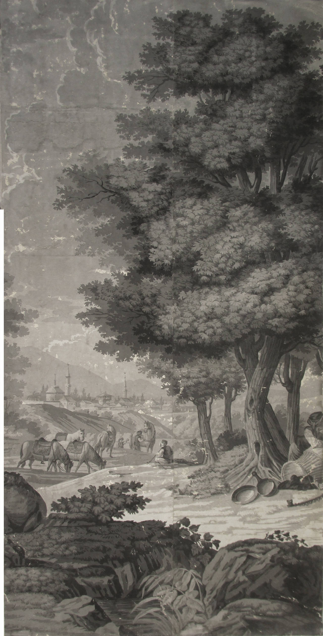 19th Century 21 Wallpaper Panels, by Joseph Dufour Et Cie, After Comte de Choiseul-Gouffier