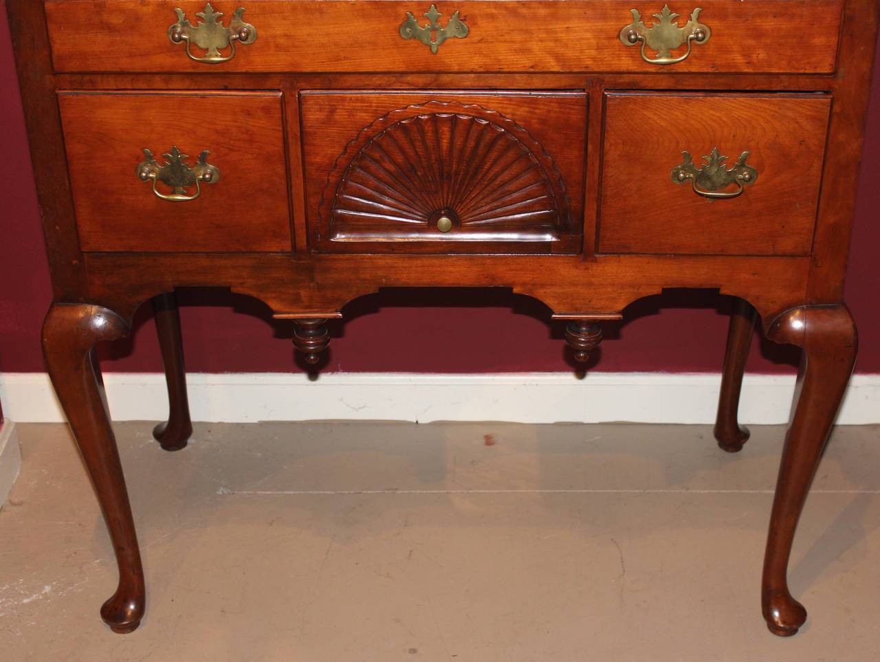 American 18th Century Connecticut Cherry Two-Part Highboy