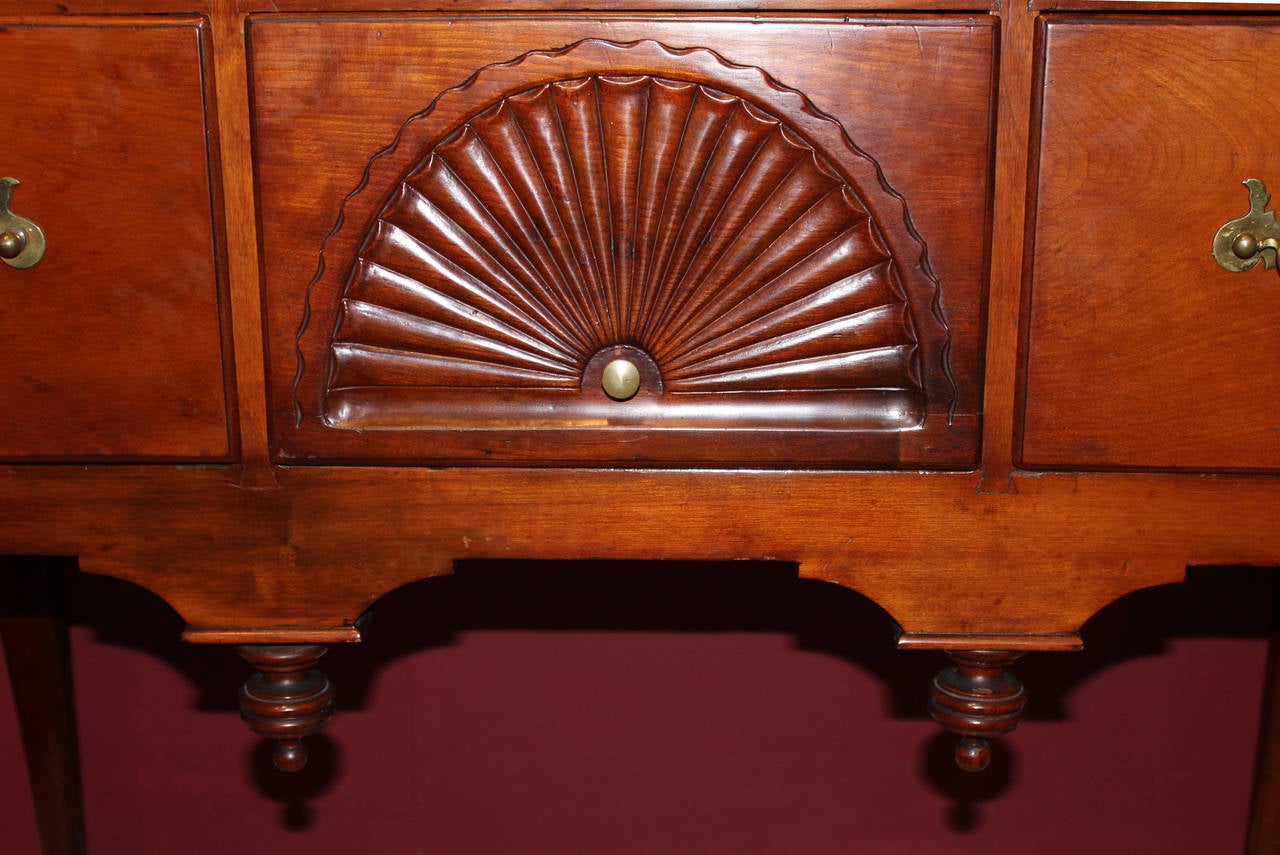 Carved 18th Century Connecticut Cherry Two-Part Highboy