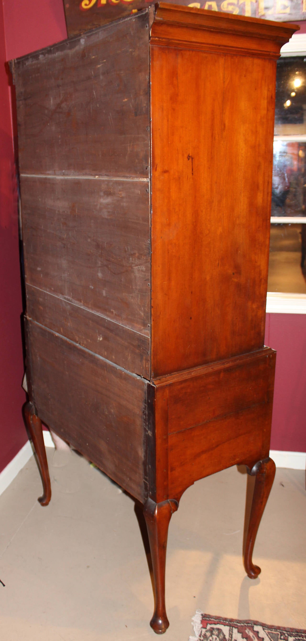 18th Century Connecticut Cherry Two-Part Highboy 2