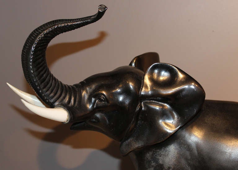 French Irenee Rochard Art Deco Sculpture of Elephants