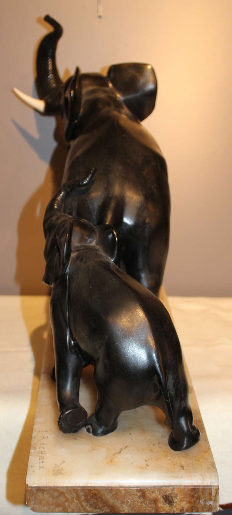Irenee Rochard Art Deco Sculpture of Elephants 3