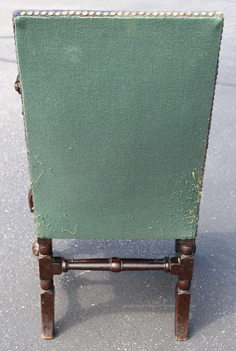Pair of 19th c William & Mary Style Armchairs 3