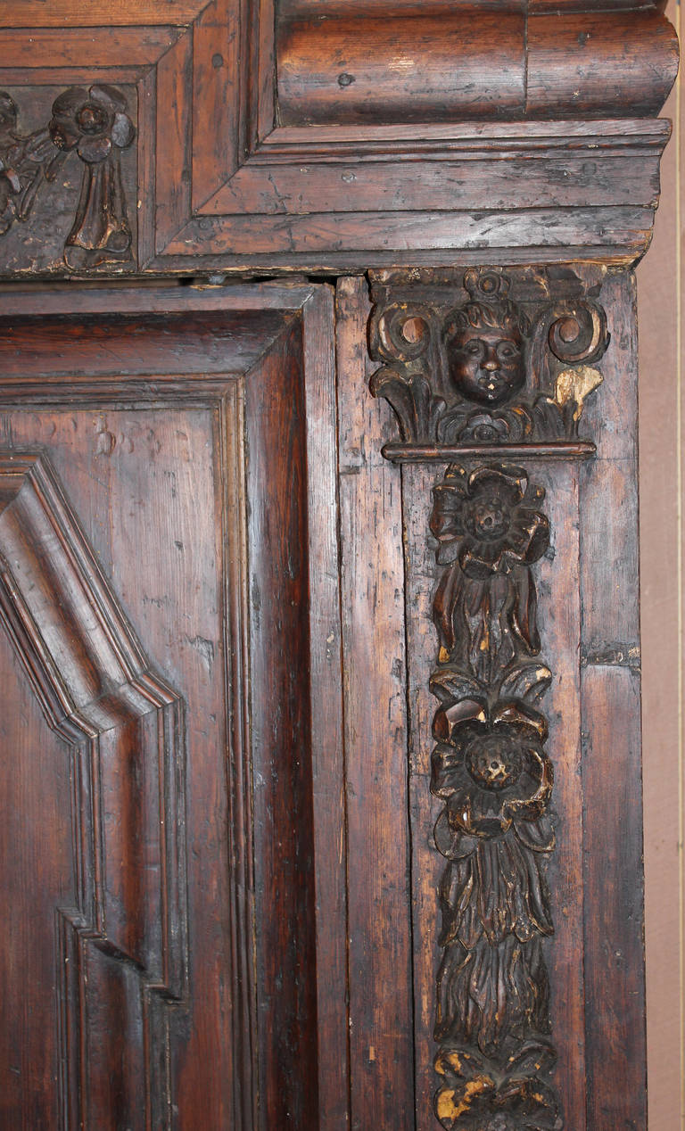 Continental Renaissance Carved Armoire In Excellent Condition In Milford, NH