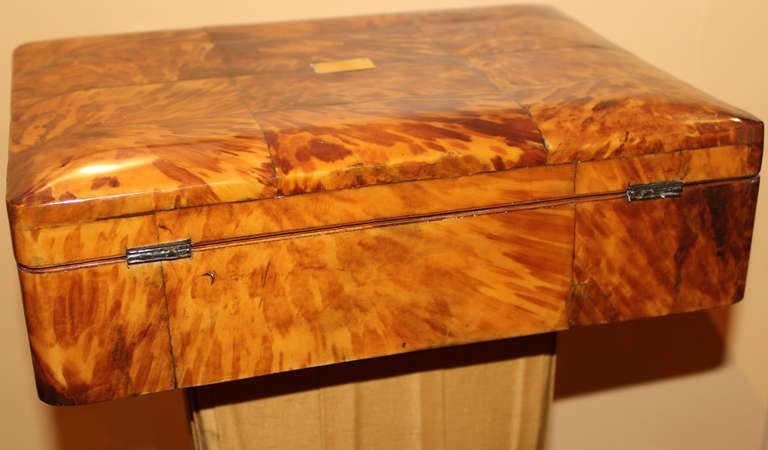 Tortoise Shell Sewing Box on Stand circa 1860 5