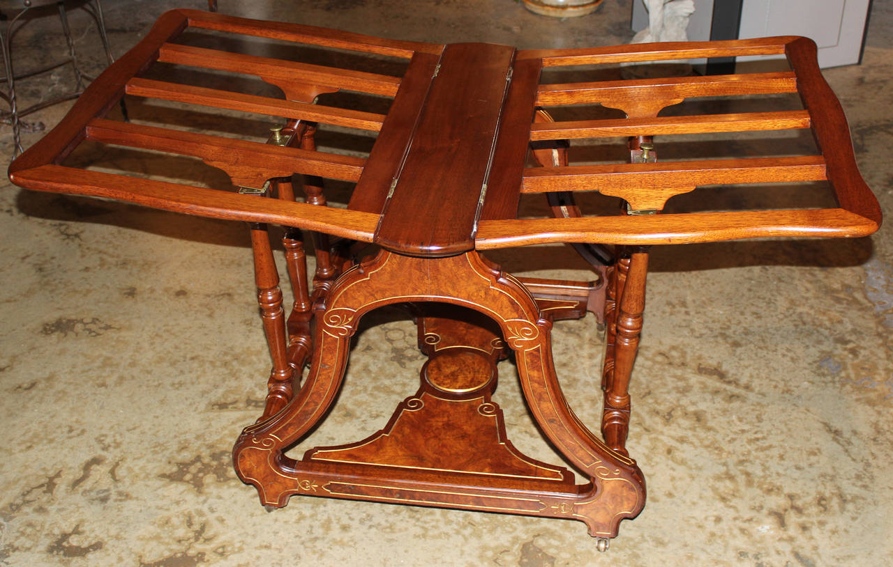 Carved Aesthetic Period Mahogany Metamorphic Portfolio Stand or Easel, circa 1880