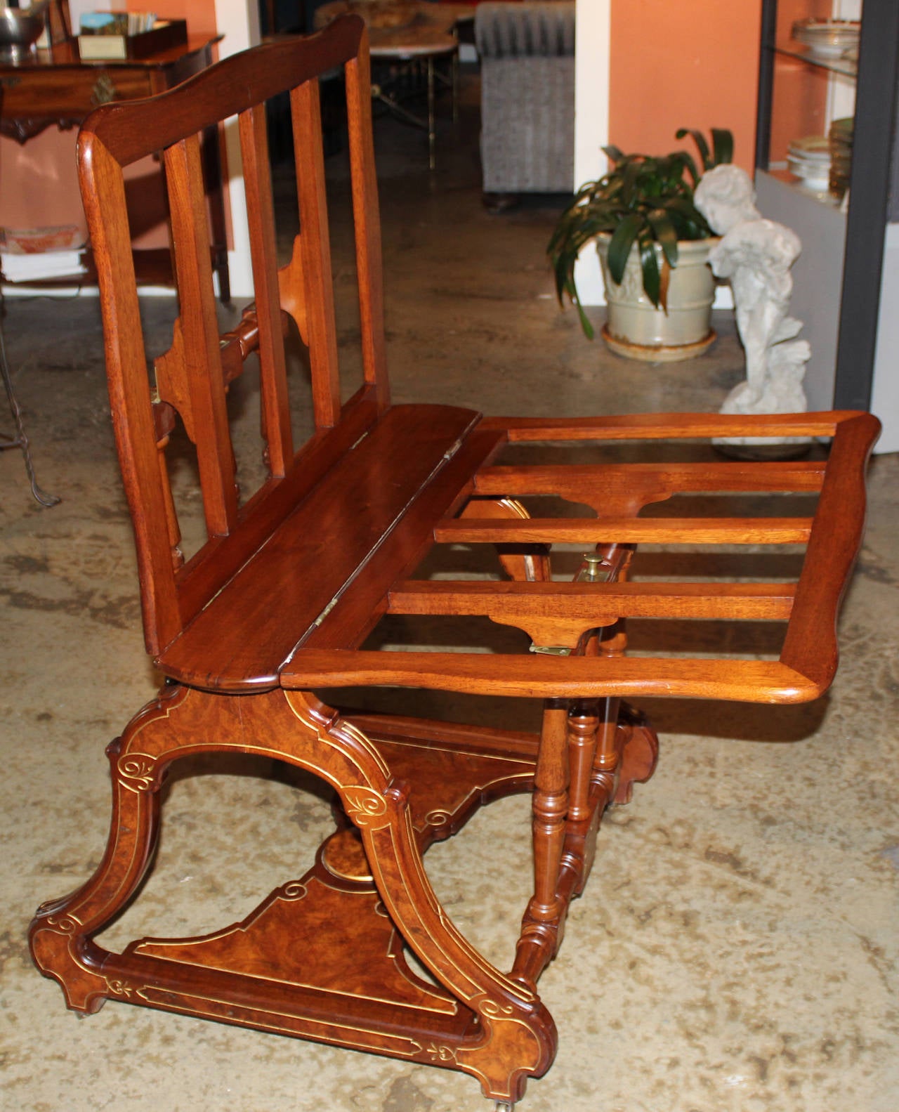Aesthetic Period Mahogany Metamorphic Portfolio Stand or Easel, circa 1880 In Excellent Condition In Milford, NH