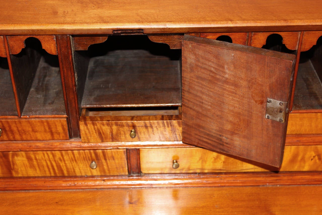 18th Century New England Tiger Maple Slant Front Desk circa 1775