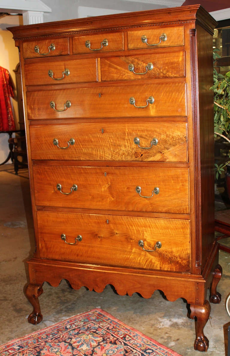 18th c Walnut Chest of Drawers on Frame
