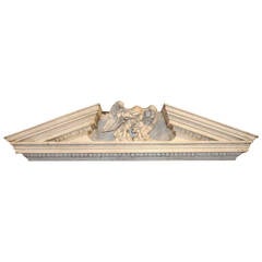 Vintage Wood and Gesso Architectural Pediment with Eagle, Newport RI