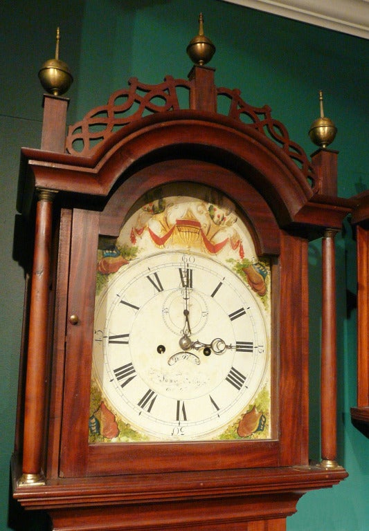 James Collins 8-Day Mahogany Tall Case Clock