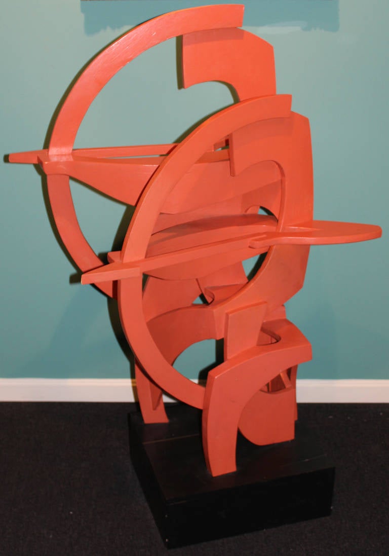 Robert Hughes 20th c Abstract Painted Wooden Sculpture The Warriors