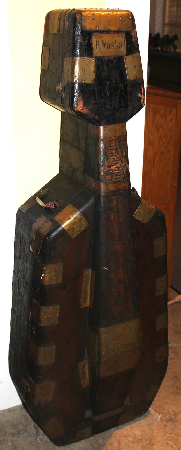 19th Century Brass Bound Cello Case