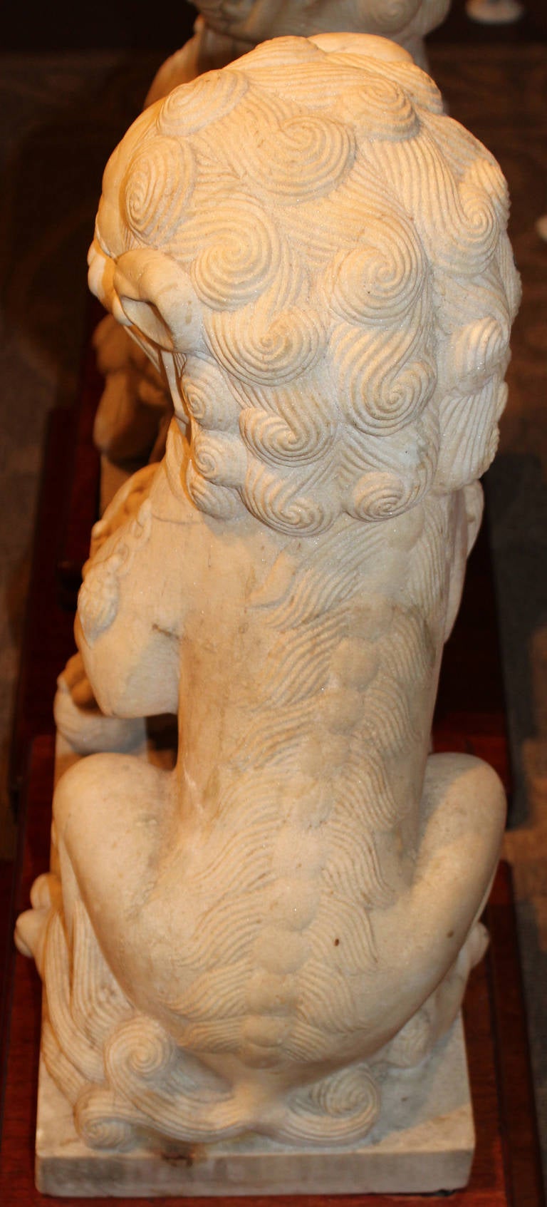 Pair of 19th-20th Century Chinese Carved Stone Foo Dogs 3