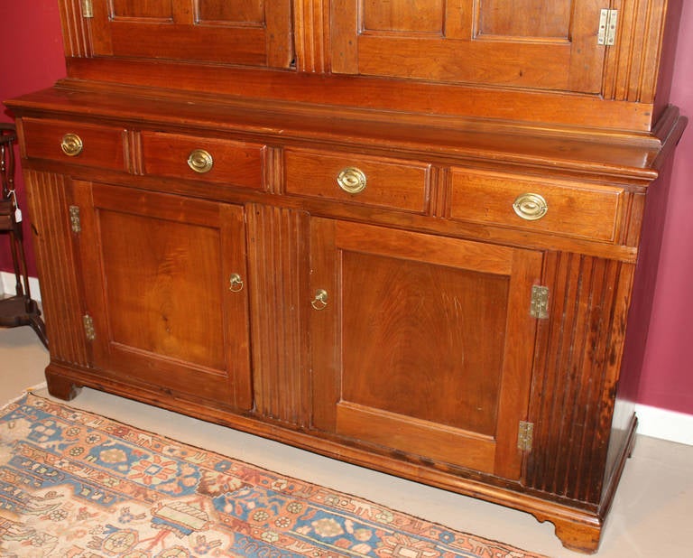 American Exceptional and Large Two-Part Walnut Pennsylvania Cupboard, circa 1780