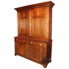Antique Exceptional and Large Two-Part Walnut Pennsylvania Cupboard, circa 1780