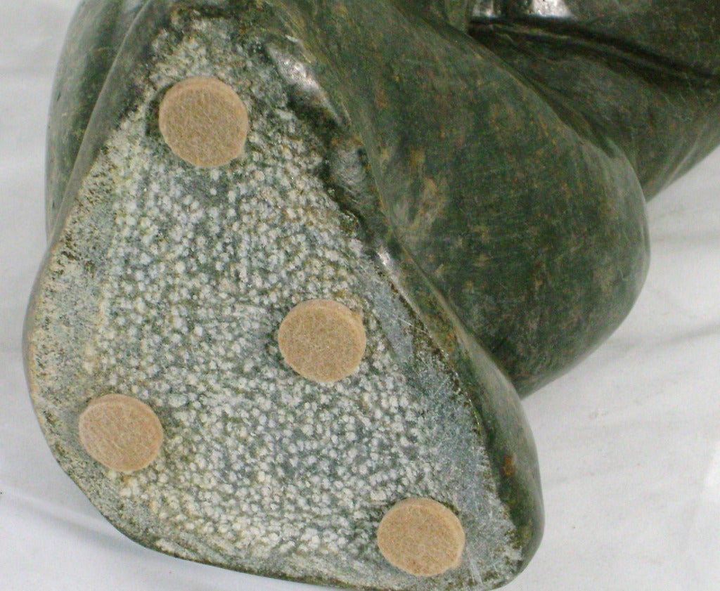 Soapstone African Carved Stone Figural Rock Sculpture Inscribed Onsem M.