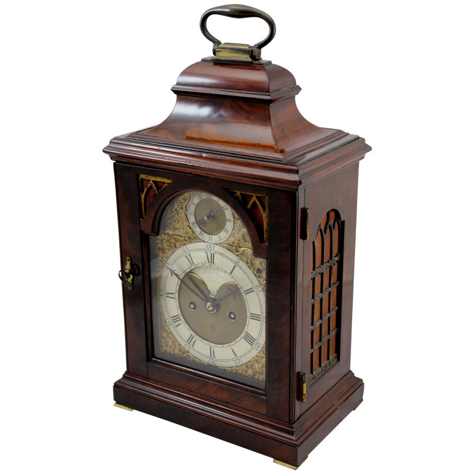 18th c English Edward Foster Mahogany Table or Bracket Clock For Sale