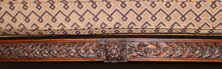 Cane Anglo Indian Carved Wooden Settee